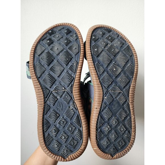 Chaco green navy blue geo print strappy sandal 7 men main image 5